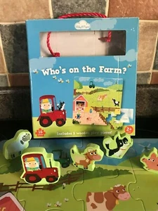 MILLY & FLYNN WER IST AUF DEM BAUERNHOF PUZZLE MIT 5 HOLZSPIELTEILEN 30 CM X 30 CM - Bild 1 von 4