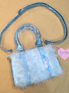 Sugar Thrillz Blue Fluffy Mini Handbag. New. Holographic Kawaii. Festival. Rave - Picture 1 of 12