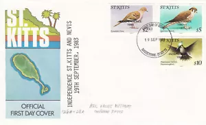 (137929) Birds $2.50 to $10 Independence OVERPRINT St Kitts FDC 1983 see notes - Picture 1 of 1
