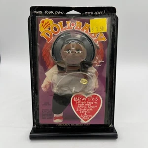 Vintage 1985 Fibre-Craft TINY DOLL BABY KIT - BLACK PIGTAIL 3169B Rare NIB - Picture 1 of 7