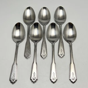 Stanley Roberts Stainless Norcrest Brentwood Soup Spoon Burnished Tip 7Pc Set - Picture 1 of 10