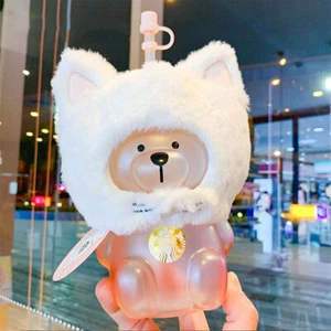 2021 Starbucks Becher Sakura Saison rosa Katze Kopfbedeckung Bär Glas Stroh Tasse - Bild 1 von 12