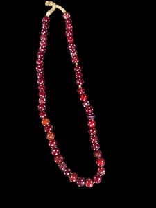 Skunk Venetian Trade Beads Red with White Dots 51 - Picture 1 of 7