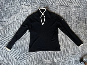Burberry Golf Black And White Cashmere Wool Sweater Size Small - Picture 1 of 7