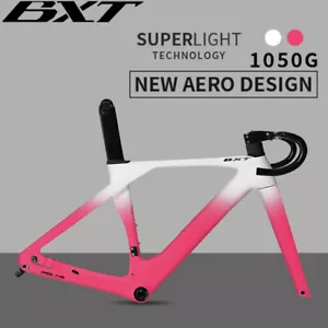 Juego de cuadro de bicicleta de carretera de fibra de carbono BXT 700C freno de disco Road Frameset Fit For Di2 - Imagen 1 de 22