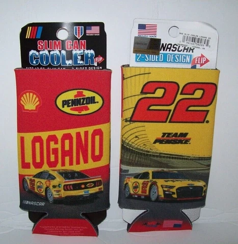 JOEY LOGANO #22 PENNZOIL 2022 WINCRAFT SLIM 12OZ CAN COOLER NEW!!! Cover