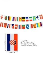 2021 European Football Championships Bunting Flags ,24 Countries... - Picture 1 of 2