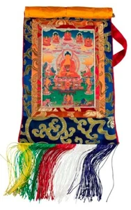Buddha Shakyamuni Thangka Miniatur - Kunst aus Nepal #6952 - Bild 1 von 5