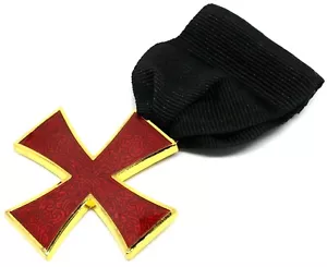 CAVALIERI TEMPLARI MASSONICI ORDINE ILLUSTRE CROCE ROSSA GIOIELLO DMP100 - Foto 1 di 4