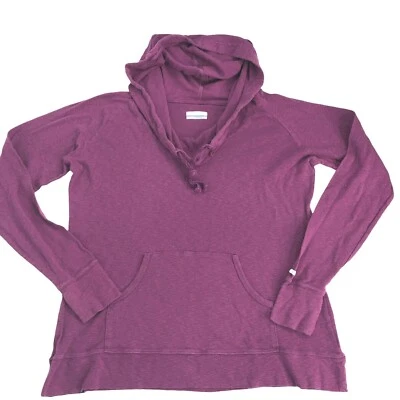 COLUMBIA Púrpura Sudadera con Capucha Cuello Capucha Bolsillo Agujeros para los Pulgares Camisa Para Mujer XL Foto 1 de 4