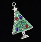 Vintage Christmas Tree Ornaments Star On Top Enamel Sterling Silver Charm 925