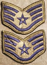 Pair 2 US Air Force Rank Insignia Patch Staff Sergeant Enlisted USAF E-5 subdued