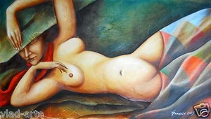 Painting Original OIL canvas Modern surrealism art by Pronkin 2015 NUDE SERENITY - Picture 1 of 6