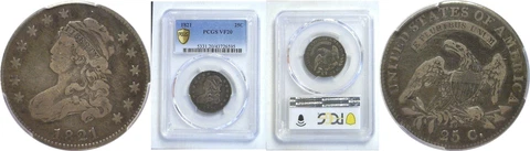 1821 Bust Quarter PCGS VF-20 Cover
