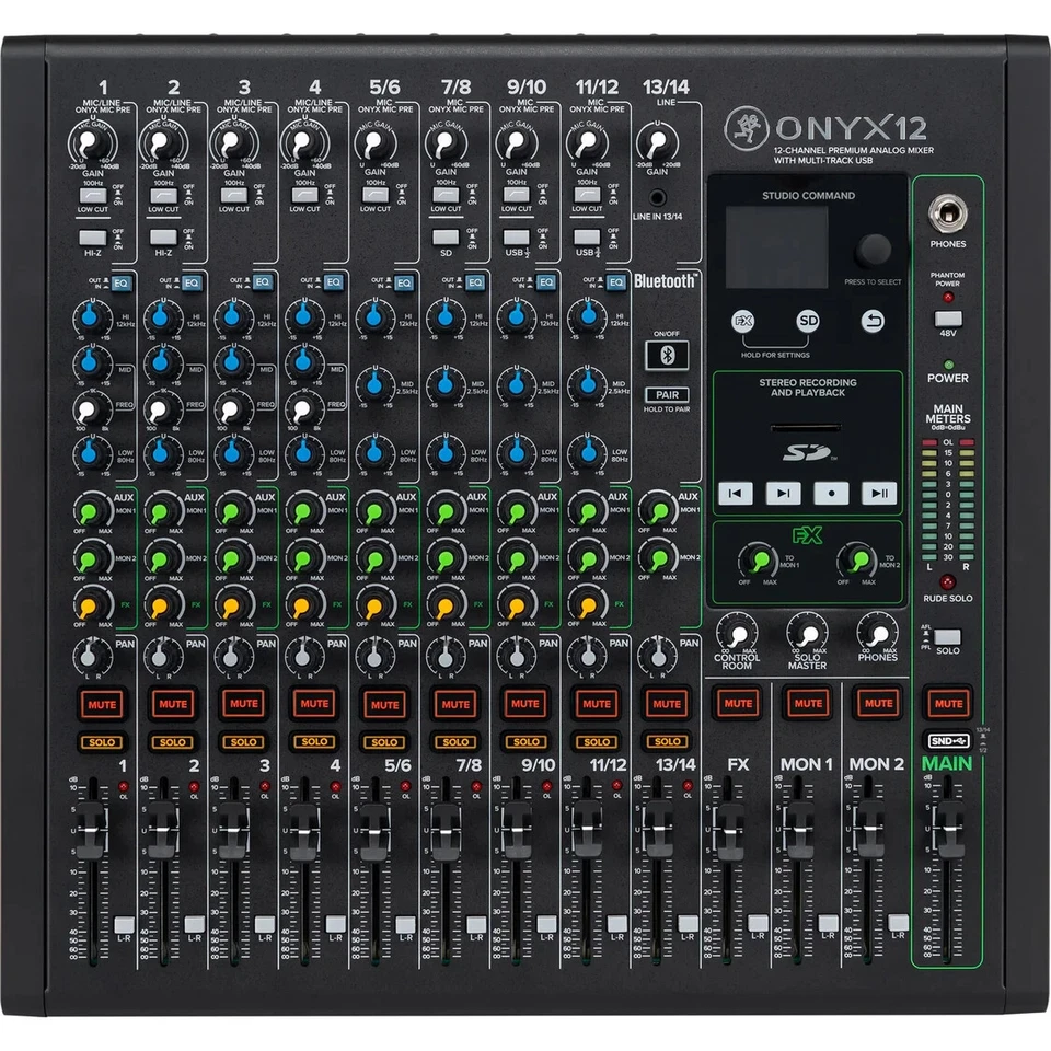 MACKIE Onyx12 12-Channel Analog Mixer with Multi-Track USB - New - Image 1 of 4