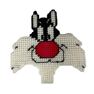 Vintage Handmade Looney Tunes Sylvester The Cat Cross Stitch Pattern Magnet - Image 1 of 4
