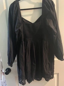 American Eagle Sweatheart Black mini dress, with eyelet details Size XL - Picture 1 of 2