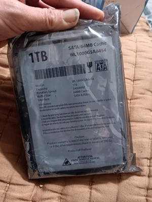 Disco rígido cache 1TB SATA/64MB WL1000GSA6454 novo em folha - Imagem 1 de 2