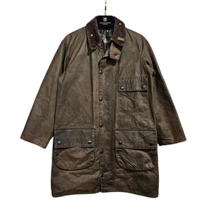 Barbour A98 Solway Zipper Jacket Olive Green 36 Waxed Cotton 80s - Picture 1 of 19