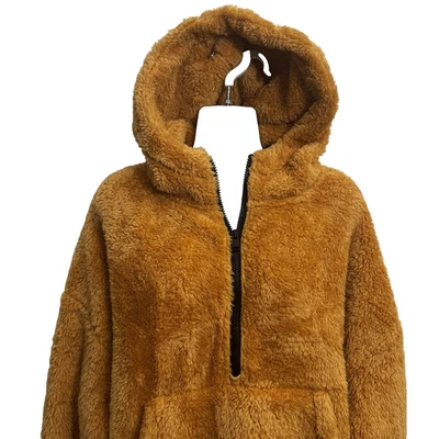 Calvin Klein Performance Women’s Teddy Fleece Hoodie Pullover Gold Brown Size L - Image 1 of 4