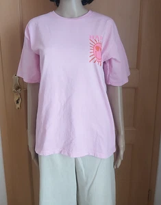 Hübsches rosafarbenes Damen T - Shirt mit Sonnenmotiv "Happy" in Gr. 40 42 - Bild 1 von 7
