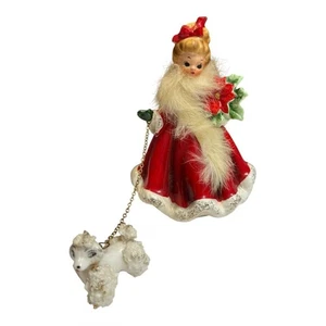 Estatuilla de Navidad Joseph Originals años 50’s Lady Walking Poodle RARA - Imagen 1 de 13