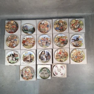 Job Lot 18x Boxed Collectible Animal Decorative China Plates Dogs Bears Owls Etc - Picture 1 of 19