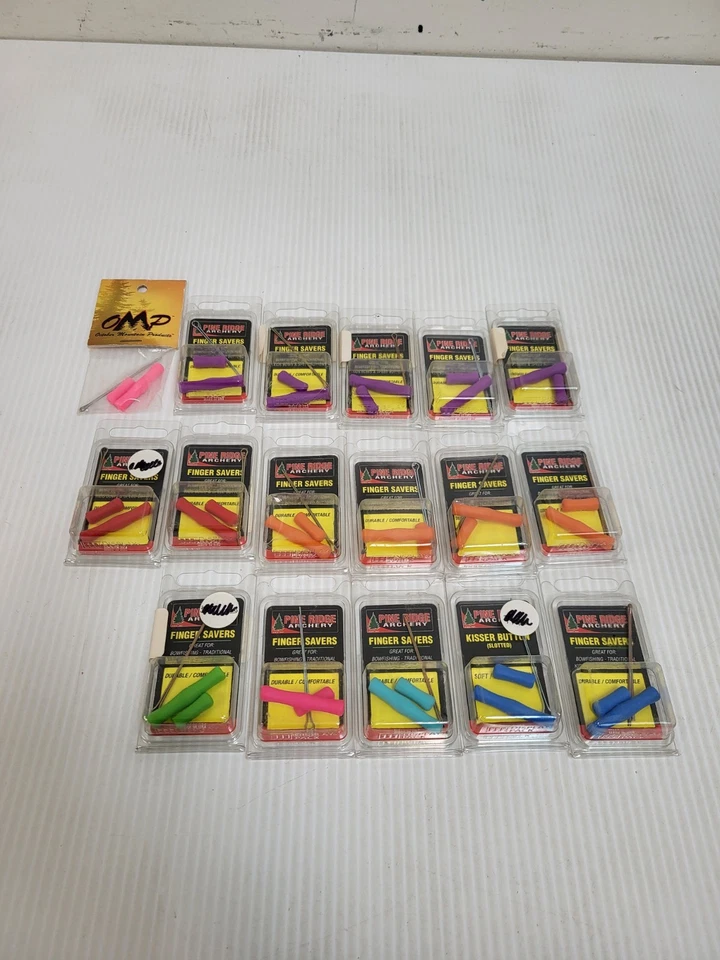 Grupo de 16 ahorradores de dedos de tiro con arco Pine Ridge 1 OMP sabor para dedos Foto 1 de 2