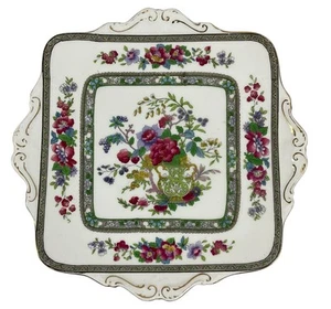 Royal Paragon Tree of Kashmir 9.5” Square Plate Fine Bone China England Floral - Picture 1 of 13