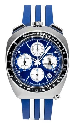 Bulova Shelby Racer Chronograph Limited Edition Blue Dial 98B452 Men's Watch - Immagine 1 di 4