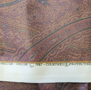 Vintage 1987 Exclusive York Design "Courtney" Paisley Upholstery Fabric 3Y x 55" - Picture 1 of 9