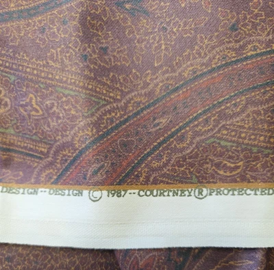 Vintage 1987 Exclusive York Design "Courtney" Paisley Upholstery Fabric 3Y x 55" - Image 1 of 4