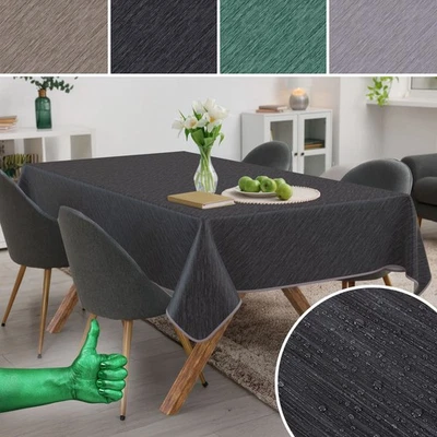 Wachstuch Tischdecke abwaschbar Wachstuchtischdecke Gartentischdecke Leinenoptik - Bild 1 von 4