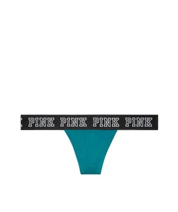 Victoria's Secret PINK Logo Thong Panty Teal - Picture 1 of 1