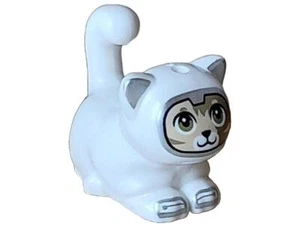 LEGO Part 2652pb04 Cat, Friends, Large, Sitting (Space Cat Jones) - WHITE - Picture 1 of 1