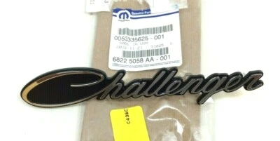 15-20 Dodge Challenger front grille chrome black Script Nameplate Emblem OEM - Image 1 of 4