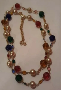 Joan Rivers QVC Tschechische Glasperlen Perlen facettierte Halskette goldfarben neu ohne Box✞ - Bild 1 von 9