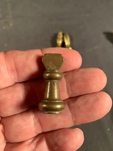 Vintage cast Brass Electric Fixture Table Lamp Finial 1&7/16 inches tall - Picture 1 of 4
