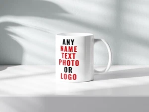 Custom Personalised Mug Photo Cup Birthday Any Design Gift Company Text Name - Picture 1 of 5