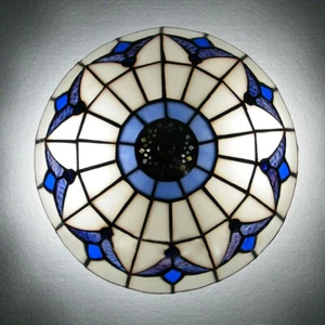 3 Lamps Modern Stained Glass Semi Flush Mount Ceiling Lighting Lamp Fixture - Picture 1 of 8