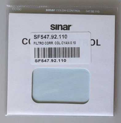 PRL) SINAR COLOR CONTROL CC10C CYAN 0.10 FILTRO FILTRE FILTER SF547.92.110 NEW - Image 1 of 2