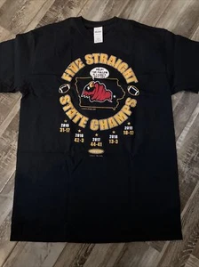 Iowa State Cyclones Football Five Straight State Champs Black T-Shirt size M - Imagen 1 de 5