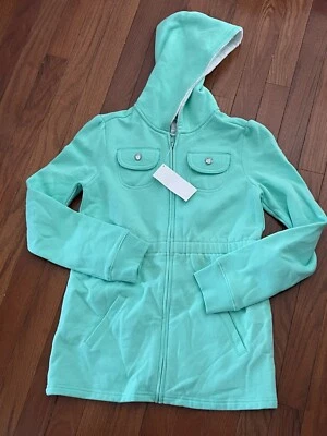 Gymboree девочек новом зеленый полный молнии с капюшоном куртки с карманами размер L большой 10-12 - Изображение 1 из 4