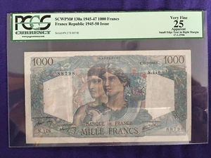 FRANCE 1946 MINERVE ET HERCULE ***PCGS CERTIFIED*** 1000 FRANC NOTE / VERY FINE - Picture 1 of 4
