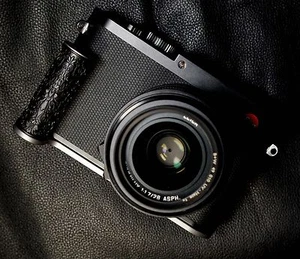 Nueva empuñadura de mano hecha a mano de ébano rizada de acero para cámara digital Leica Q negra - Imagen 1 de 3