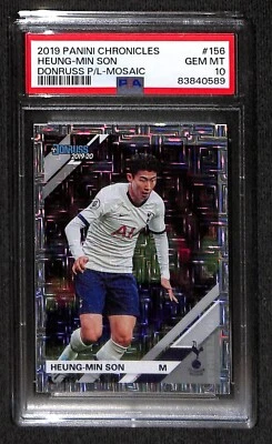 HEUNG-MIN SON 2019 CHRONICLES DONRUSS PREMIER LEAGUE MOSAIC # 156 PSA 10 PR 15 - Image 1 of 2