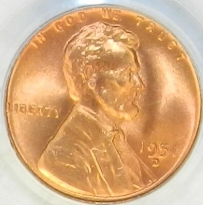 1951 D Lincoln Cent MS67 RD PCGS BU Unc Red Wheat Penny [797] - Image 1 of 4
