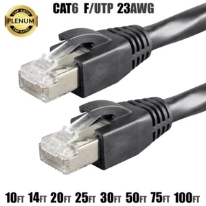 10 20 50 75 100FT CAT6 RJ45 Ethernet F/UTP Cable Shield Plenum Copper 23AWG LOT - Picture 1 of 10
