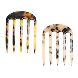 Twist Hair Side Comb Cellulose Acetate 5 Teeth Tortoise Shell Chignon Hairpin - Picture 1 of 10