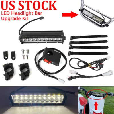 US For TTR110 KLX110 CRF110 CR125R Dual Row LED Headlight Light Bar Plug-N-Play - Image 1 of 4
